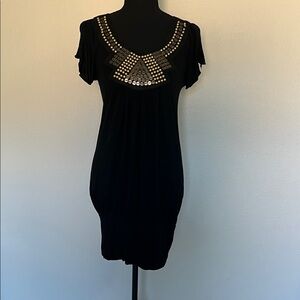 Julie's Closet Black Top with Gold Accents